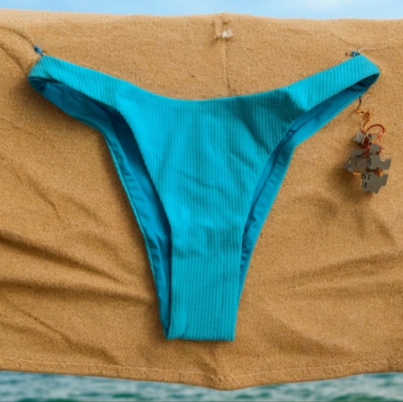 🎉 $45 Toast Swim Signature High Hip Bottom Turquoise Sea Size XS - Picture 2 of 2